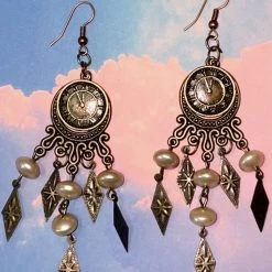 Hurly-Burly Jewellery Steampunk Pearl Chandelier Earrings (F)