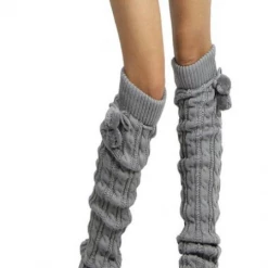 DHGate Knit Leg Warmers With Pom Poms Hosiery