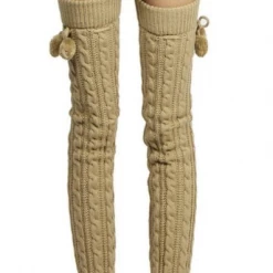 DHGate Knit Leg Warmers With Pom Poms Hosiery