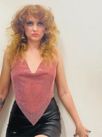 Moo Moo Diamante Glomesh Red Top Festival Wear 3 Moo Moo Diamante Glomesh Red Top Festival Wear