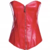 AnneCart Corsets Red Leather Look Overbust Corset