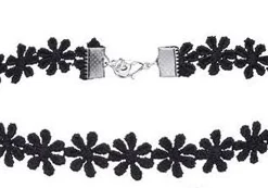 AnneCart Black Crochet Lace Choker