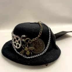 Craft Mini Steampunk Hat With Bow, Chains & Bee (E)