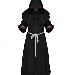 Annecart Adults Black Deluxe Monk Robe