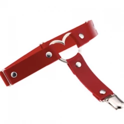 AnneCart Belts & Harnesses Red PU Leather Heart Garter