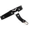 AnneCart Belts & Harnesses Black PU Leather Heart Garter