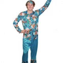 Gold Star Blue Hippie Man Costume