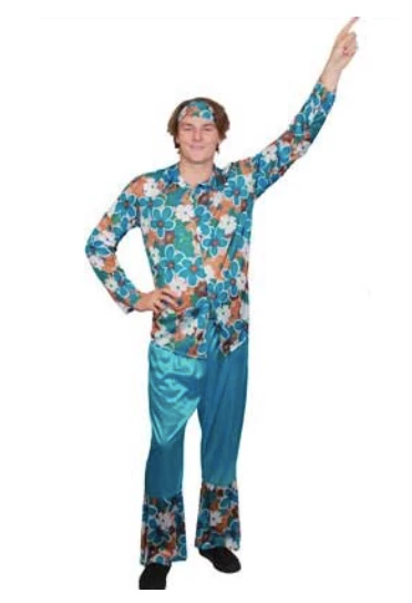 Gold Star Blue Hippie Man Costume 3 Gold Star Blue Hippie Man Costume