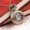Hurly-Burly Steampunk Small Pocket Watch With Flower (J)