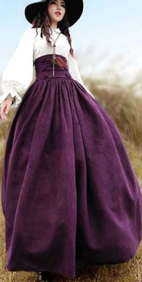 AnneCart Brown High Waisted Pleated Long Skirt 4 AnneCart Brown High Waisted Pleated Long Skirt