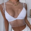 Global Lover White Rhinestone Fishnet Top Clothing 2 Global Lover White Rhinestone Fishnet Top Clothing