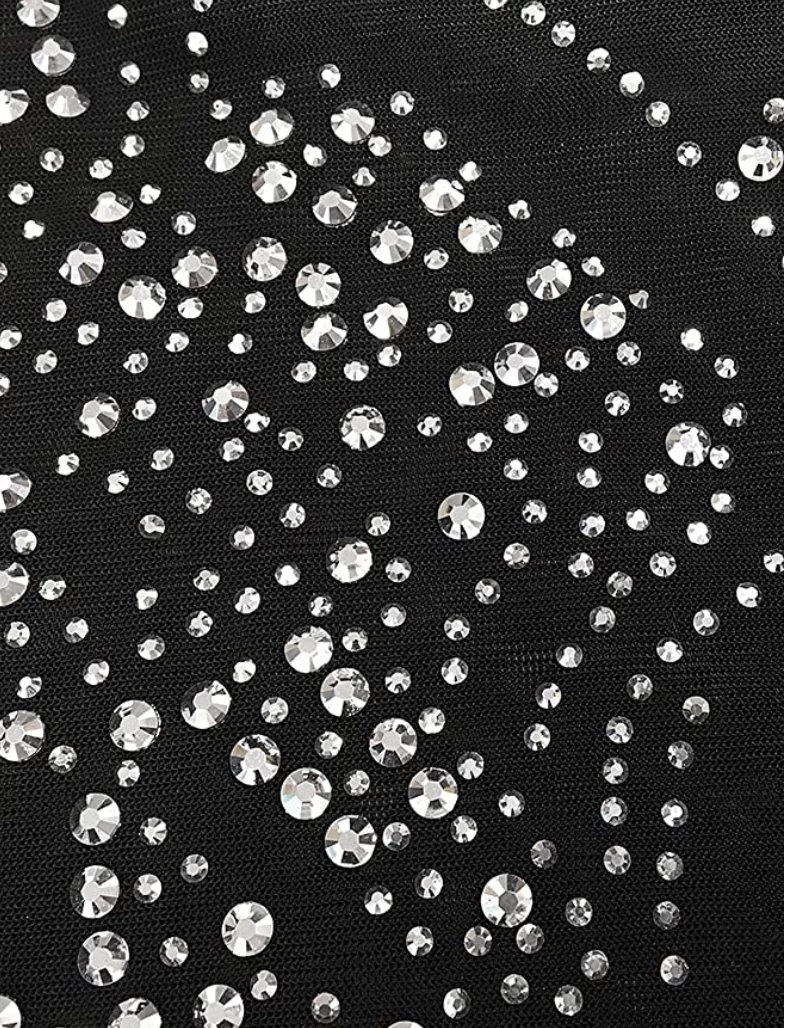 Global Lover Black Studded Pattern Mesh Dress Women's 5 Global Lover Black Studded Pattern Mesh Dress Women's