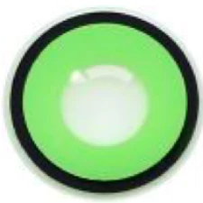 Hurly-Burly Party Lens #52 Solid Green Black Rim Contact Lenses