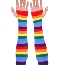 Jacky Wang Rainbow Fingerless Gloves
