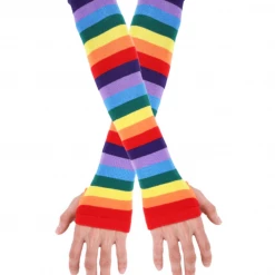 Jacky Wang Rainbow Fingerless Gloves