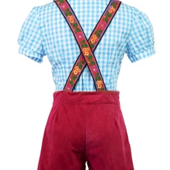 Malltop Oktoberfest Costumes And Accessories Hot Pink And Blue Oktoberfest Ladies Lederhosen