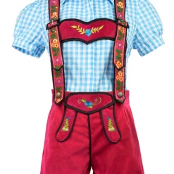 Malltop Oktoberfest Costumes And Accessories Hot Pink And Blue Oktoberfest Ladies Lederhosen