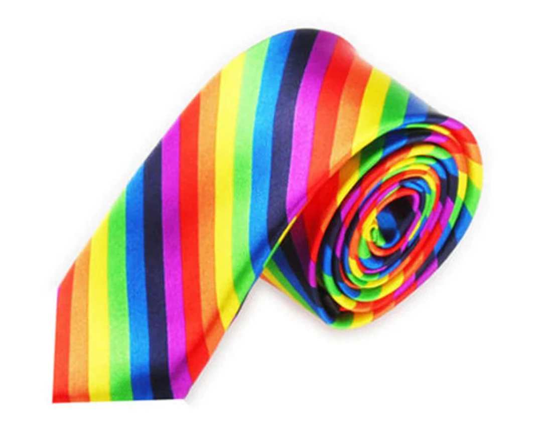 Hurly-Burly Rainbow Striped Neck Tie 3 Hurly-Burly Rainbow Striped Neck Tie