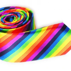 Hurly-Burly Rainbow Striped Neck Tie