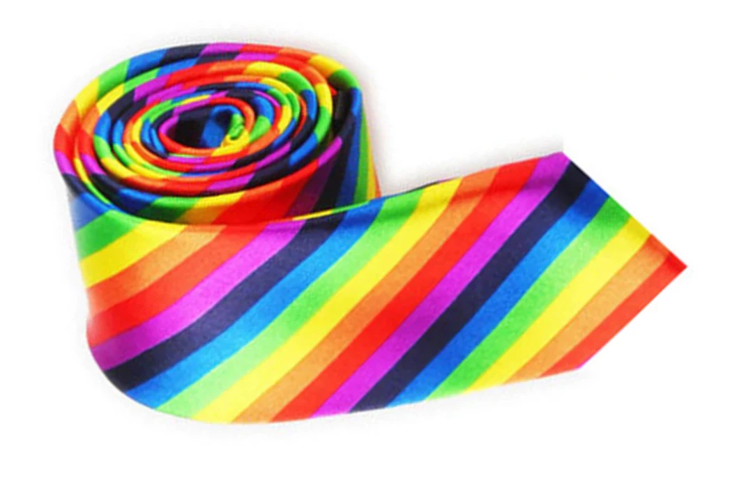 Hurly-Burly Rainbow Striped Neck Tie 4 Hurly-Burly Rainbow Striped Neck Tie
