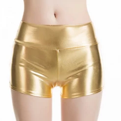 Hurly-Burly Metallic High Waisted Gold Booty Shorts