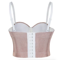 Malltop Metallic Rose Gold Pink Glitter Bralette