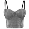 Malltop Metallic Silver Glitter Bralette Women's