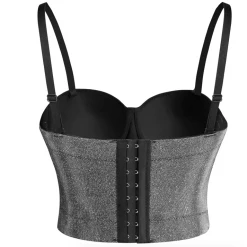 Malltop Metallic Silver Glitter Bralette Women's