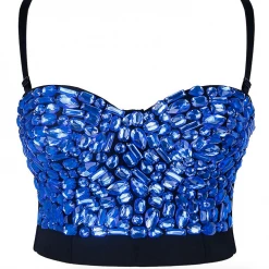 Malltop Blue Jewelled Bralette