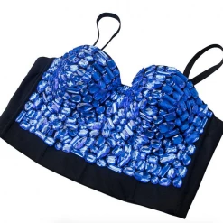 Malltop Blue Jewelled Bralette