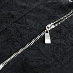 Malltop Women's Black Jacquard Strappy Corset With Zip