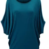 Thailand 80's Deep Teal Batwing Top