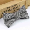 Hurly-Burly (D) Deluxe Grey Herringbone Bowtie Neck Ties