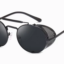 Hanton King Black Retro Round Glasses