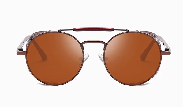 Hanton King Brown Retro Round Glasses 4 Hanton King Brown Retro Round Glasses