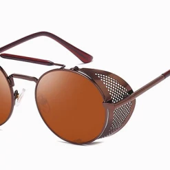 Hanton King Brown Retro Round Glasses