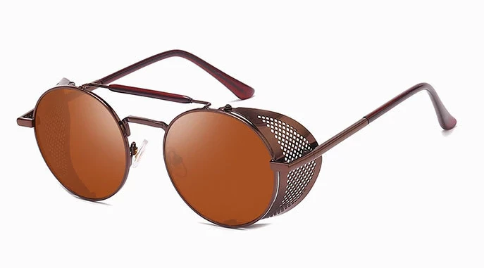 Hanton King Brown Retro Round Glasses 3 Hanton King Brown Retro Round Glasses