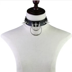 DHGate Black Goth Spiked Choker With Ring 9 DHGate Black Goth Spiked Choker With Ring