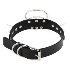 DHGate Black Goth Spiked Choker With Ring 8 DHGate Black Goth Spiked Choker With Ring