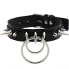 DHGate Black Goth Spiked Choker With Ring