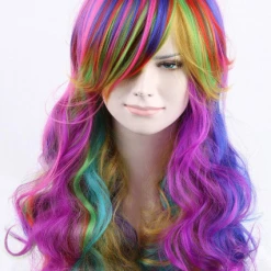 Hurly-Burly Rainbow Curly Deluxe Wig