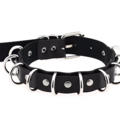 AnneCart Black And Silver Ring Collar