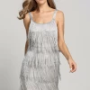 AnneCart GREY FRINGED 1920'S FLAPPER DRESS