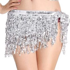 Best Dance Silver Sequin Wrap Around Skirt Festival Wear
