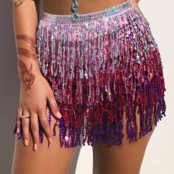 Best Dance Pink And Purple Sequin Wrap Around Skirt