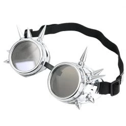 Malltop Silver Steampunk Goggles With Spikes