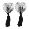 Annecart Nipple Pasties Heart Shaped Silver Sequined Nipple Tassels 2 Annecart Nipple Pasties Heart Shaped Silver Sequined Nipple Tassels