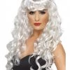 Smiffys White Curly Wig Women's