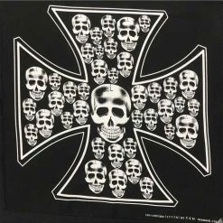 Hurly-Burly (b) Bandanas Black Iron Cross Skulls Bandana