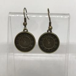 Hurly-Burly (j) Jewellery Bronze Steampunk Clock Earrings (D)